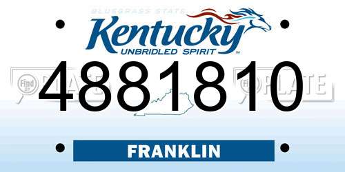 4881810 Kentucky License Plate