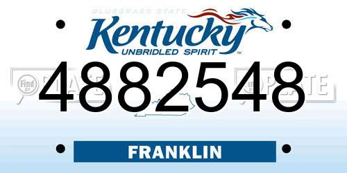 4882548 Kentucky License Plate