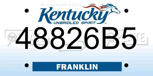 48826B5 Kentucky License Plate