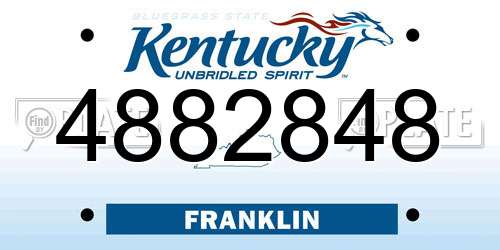 4882848 Kentucky License Plate