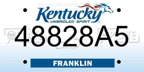 48828A5 Kentucky License Plate