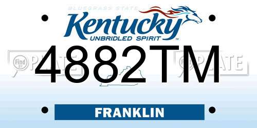 4882TM Kentucky License Plate