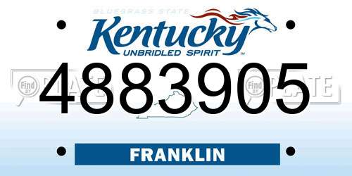 4883905 Kentucky License Plate