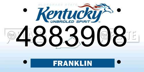 4883908 Kentucky License Plate