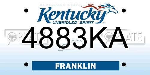 4883KA Kentucky License Plate