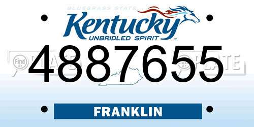 4887655 Kentucky License Plate