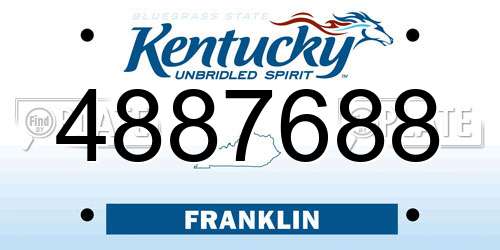 4887688 Kentucky License Plate