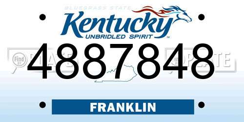 4887848 Kentucky License Plate