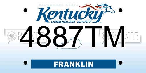 4887TM Kentucky License Plate