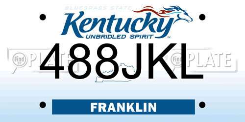 488JKL Kentucky License Plate