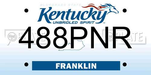 488PNR Kentucky License Plate
