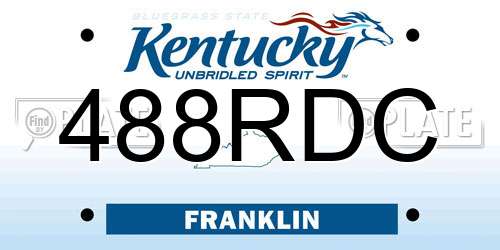 488RDC Kentucky License Plate