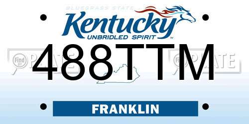 488TTM Kentucky License Plate