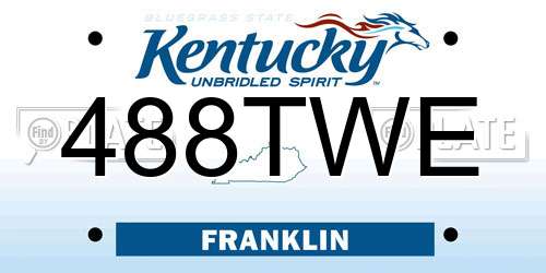 488TWE Kentucky License Plate