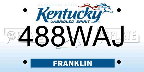 488WAJ Kentucky License Plate