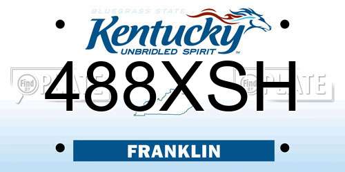 488XSH Kentucky License Plate