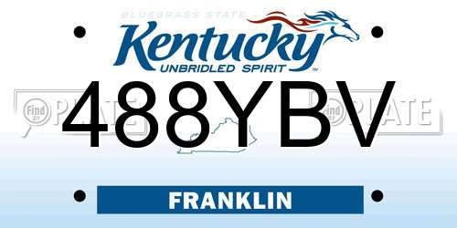 488YBV Kentucky License Plate