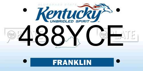 488YCE Kentucky License Plate