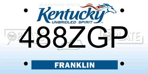 488ZGP Kentucky License Plate