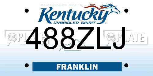 488ZLJ Kentucky License Plate