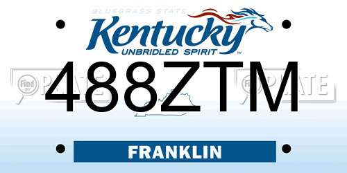 488ZTM Kentucky License Plate