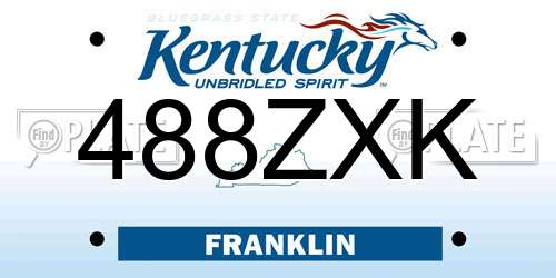 488ZXK Kentucky License Plate