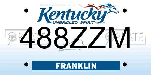 488ZZM Kentucky License Plate