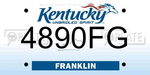 4890FG Kentucky License Plate