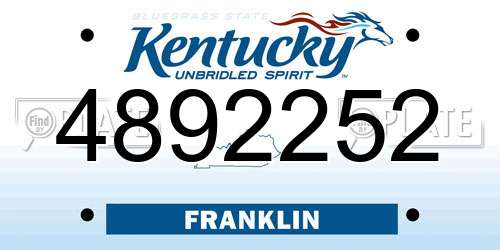 4892252 Kentucky License Plate