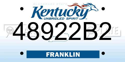 48922B2 Kentucky License Plate