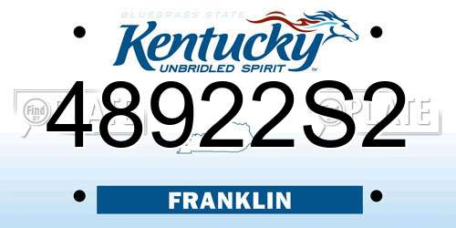 48922S2 Kentucky License Plate