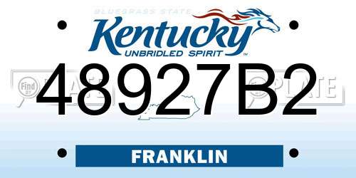 48927B2 Kentucky License Plate