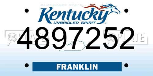 4897252 Kentucky License Plate