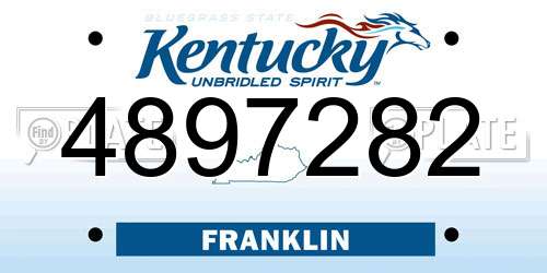 4897282 Kentucky License Plate