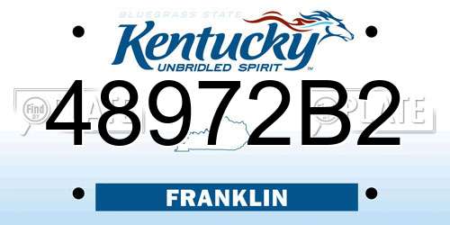 48972B2 Kentucky License Plate