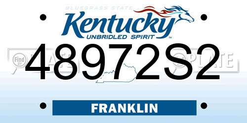48972S2 Kentucky License Plate