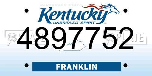 4897752 Kentucky License Plate
