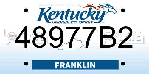 48977B2 Kentucky License Plate