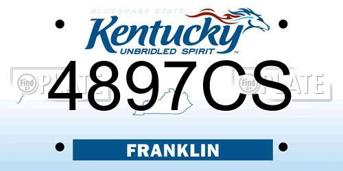 4897CS Kentucky License Plate