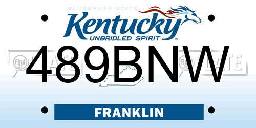 489BNW Kentucky License Plate