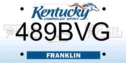 489BVG Kentucky License Plate