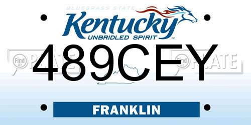 489CEY Kentucky License Plate
