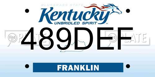 489DEF Kentucky License Plate