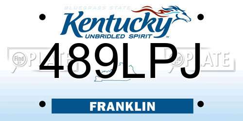 489LPJ Kentucky License Plate