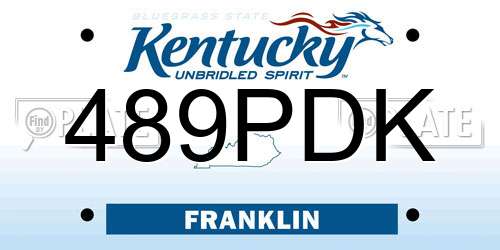 489PDK Kentucky License Plate