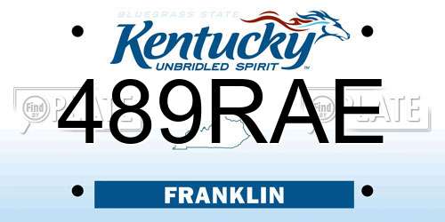 489RAE Kentucky License Plate