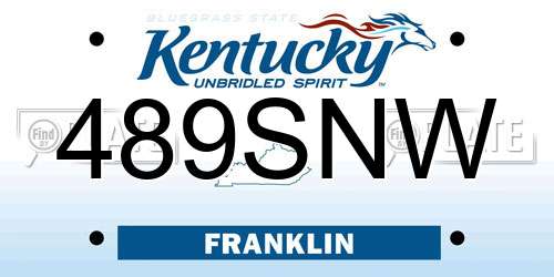 489SNW Kentucky License Plate