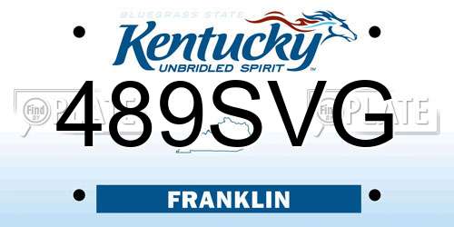 489SVG Kentucky License Plate