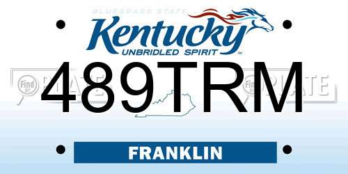 489TRM Kentucky License Plate
