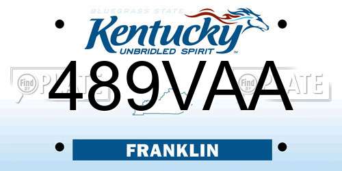 489VAA Kentucky License Plate
